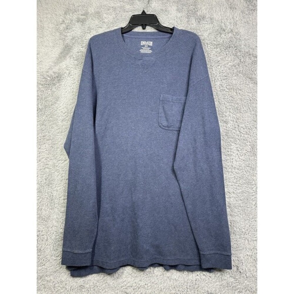 Duluth‎ Trading Co Thermal Mens XLT Blue Waffle Knit Pocket Long Sleeve Shirt